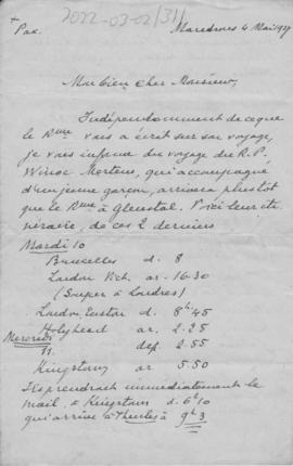 Letter from Maredsous - 4 May 1927
