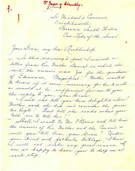 Letter from Mother General