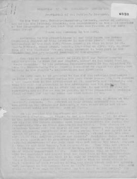 St. Patrick's Province: Provincial Chapters: 2nd Provincial Chapter: Convocatory Letter: