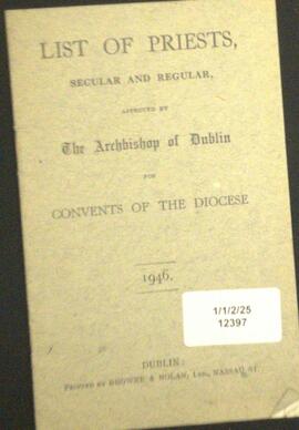 Fr. Gerald    O'Boyle C.P.  1904015.  Priests approved for Convents  1946.