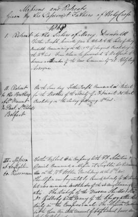 Book of Retreat's Mission 1868 -1930