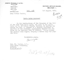 Maria Quinn estate - Joseph Donnelly & Co. solicitors