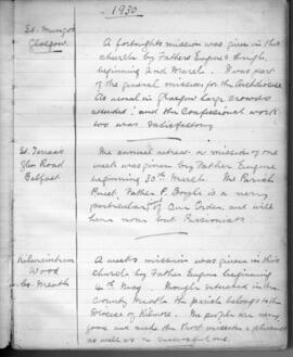 Missions and retreats 1930-1957
