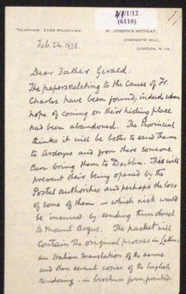 1846034 Bl. Charles 1888012 C. Dunne Informative Process 1904015 G. O'Boyle 1890027 O. Donnelly