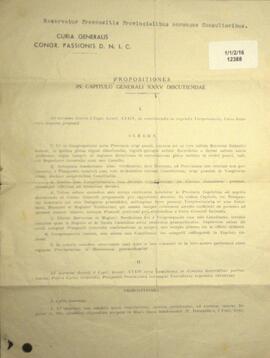 Fr. Gerald  O'Boyle  C.P.  1904015.  Discussion Topics for 35th General Chapter  from Gen. Curia