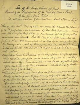 Fr. Gerald  O'Boyle C.P.   1904015  Letter from  Leo of the Sacred Heart  (General) Hand written.