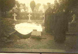 1937 Exhumation: coffin after removal from grave