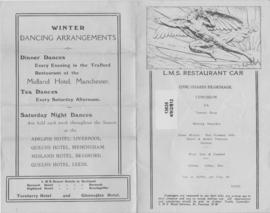 Garda Siochana; Pilgrimages:  Lourdes   1930 - 2 Restaurant  Menus.