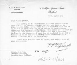 Mary O' Neill estate - James F. FitzPatrick solicitor