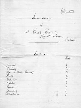 Mount Argus; Inventories (Equipment).