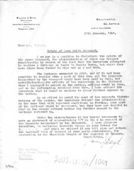 Mary Smith estate - William J. Boyd Solicitor