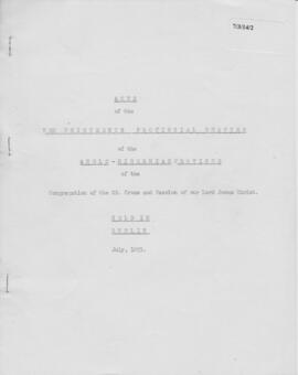 Anglo-Hibernian (St. Joseph's) Province 13th (1893) Provincial Chapter  Acta  Official Record of pro