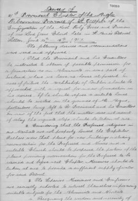 Anglo-Hibernian (St. Joseph's) Province 21st (1917) Provincial Chapter  Decrees