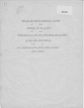 St. Patrick's Province: Provincial Chapters: 2nd  Provincial Chapter: Acts/Acta/Decrees: