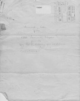 Anglo-Hibernian (St. Joseph's) Province 23rd (1923) Provincial Chapter  Convocatory Letter
