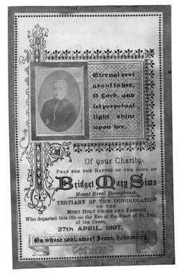 Sims, Bridget Mary - Memorial Card