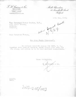 Mary Woods estate - T.H. Cairns & co solicitors