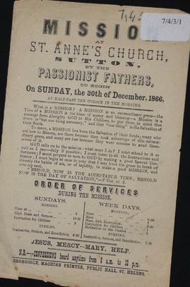 Missions and Retreats: Parish Missions:Announcements: