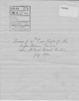 Anglo-Hibernian (St. Joseph's) Province 12th (1890) Provincial Chapter  Decrees