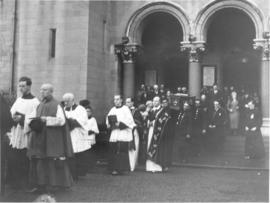 J.M. McMullen's Funeral- Coffin Leaving Church. 1934