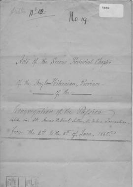 Anglo-Hibernian (St. Joseph's) Province 2nd (1860) Provincial Chapter  Acta  Official Record of proc