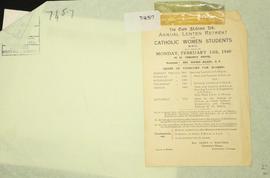 Missions and Retreats: Special Group Retreats: University Students: 1927093 Barry, Hilary: