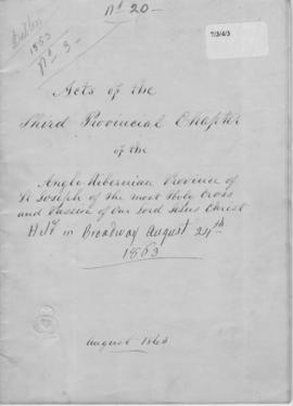 Anglo-Hibernian (St. Joseph's) Province 3rd (1863) Provincial Chapter  Acta  Official Record of proc